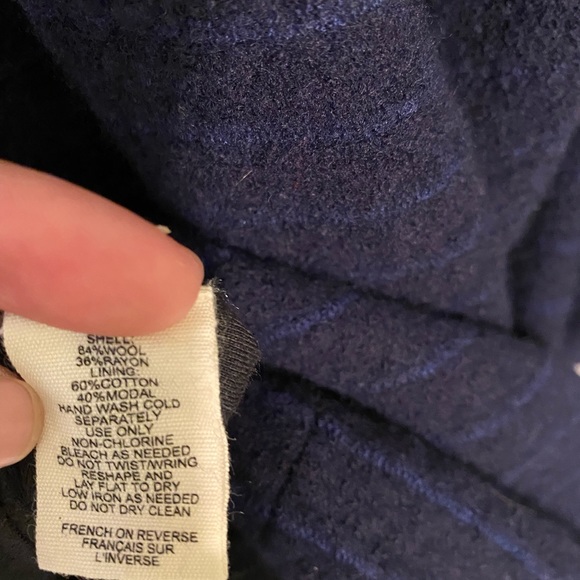 Anthropologie Moth Gray Blue Wool Bow Sweater Dress Flare Flutter Sleeve Boho - Picture 6 of 7